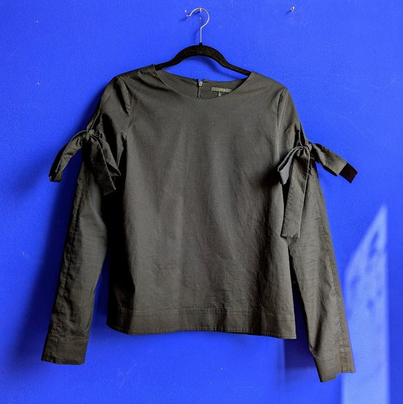 COS Black Blouse with Bow Sleeve Detail - Picture 3 of 6
